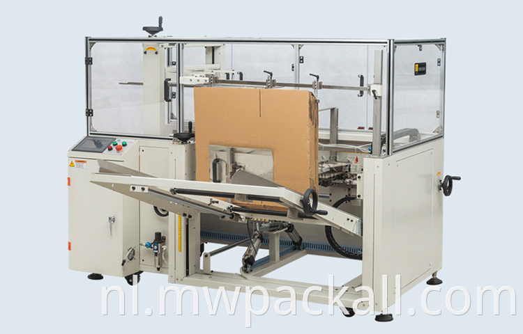 Hot Smelt Lijm Carton Opening Machine /Case Erector met bodemafdichter